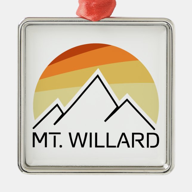 Mt. Willard New Hampshire Retro Julgransprydnad Metall (Framsidan)