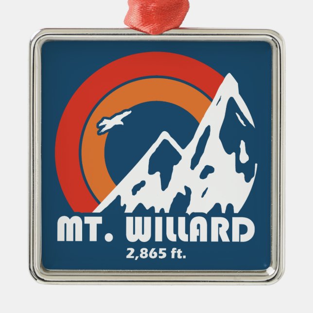 Mt. Willard New Hampshire Sun Eagle Julgransprydnad Metall (Framsidan)