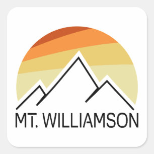 Mt. Williamson California Retro Fyrkantigt Klistermärke