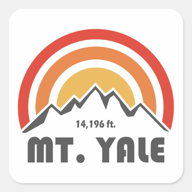 Mt. Yale Fyrkantigt Klistermärke (Framsida)