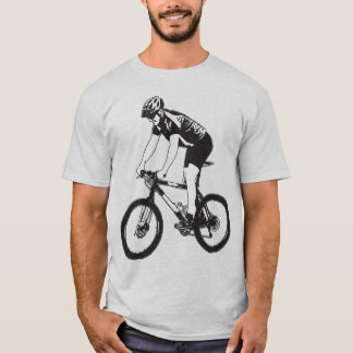 MTB-berg som solo cyklar silhouetten, svart design T Shirt