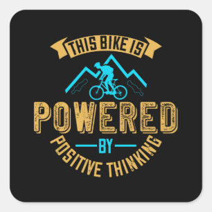 MTB Bike drivs av positivt tänkande Fyrkantigt Klistermärke