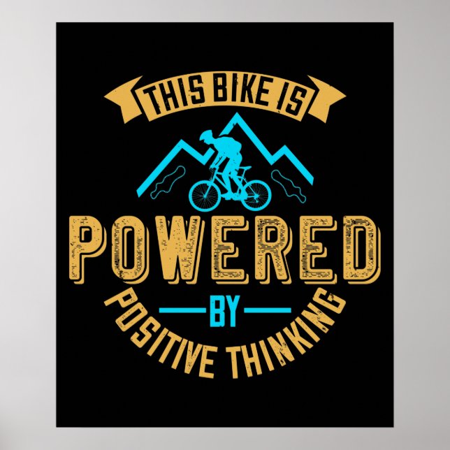 MTB Bike drivs av positivt tänkande Poster (Framsidan)
