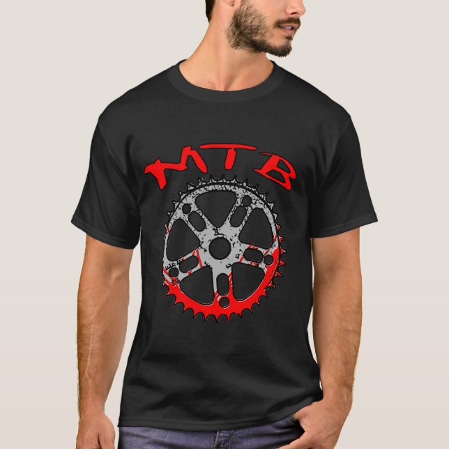 MTB BLODAR NER TANDHJULET TEE (Framsida)