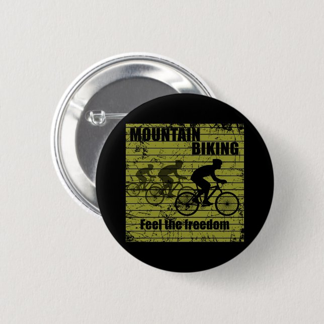 MTB Downhill Cyklist - Mountainbike Knapp (Framsida & baksida)