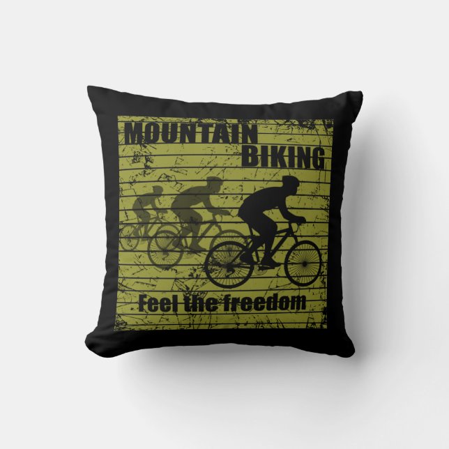 MTB Downhill Cyklist - Mountainbike Kudde (Framsida)