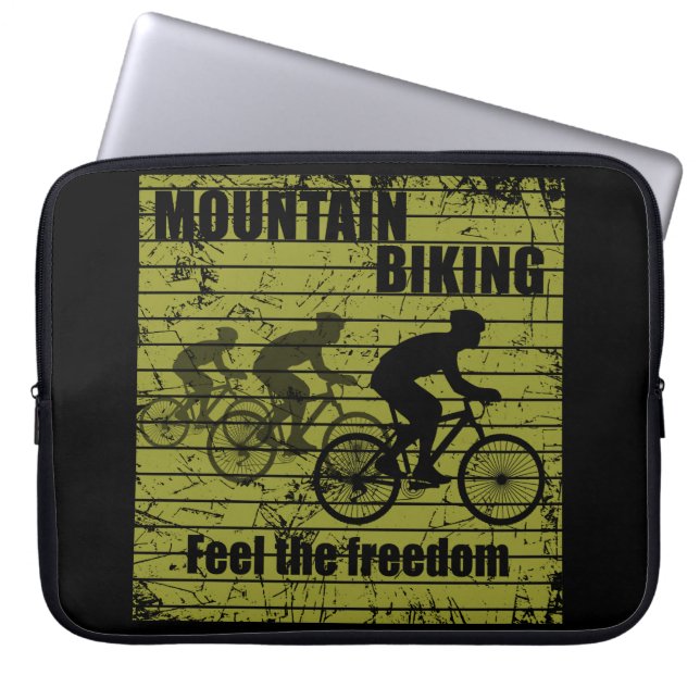 MTB Downhill Cyklist - Mountainbike Laptop Fodral (Framsidan)