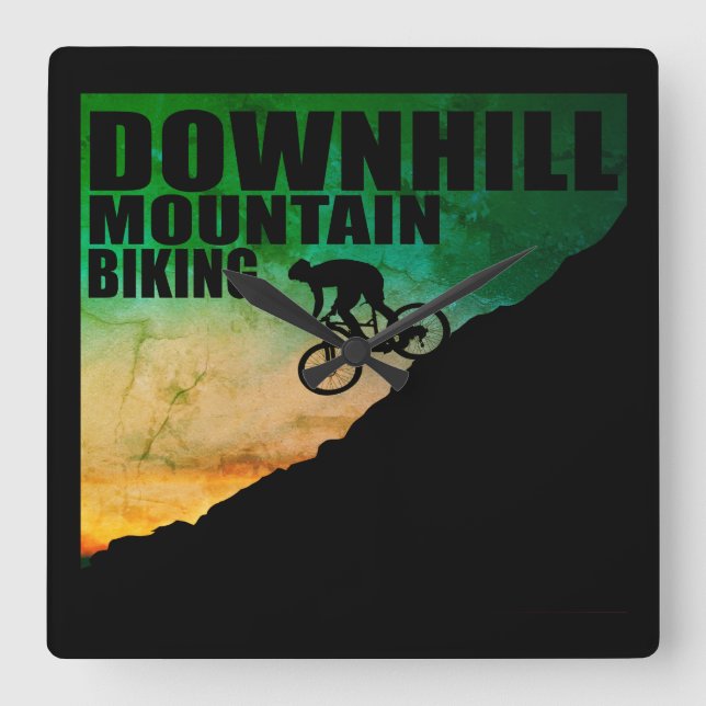 MTB Downhill Mountainbike Fyrkantig Klocka (Framsida)