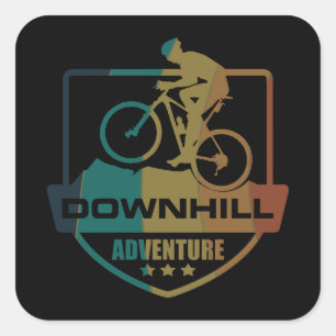 Mtb Downhill Mountainbike Fyrkantigt Klistermärke