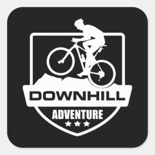 Mtb Downhill Mountainbike Fyrkantigt Klistermärke