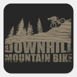 MTB Downhill Mountainbike Fyrkantigt Klistermärke