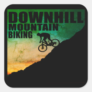 MTB Downhill Mountainbike Fyrkantigt Klistermärke