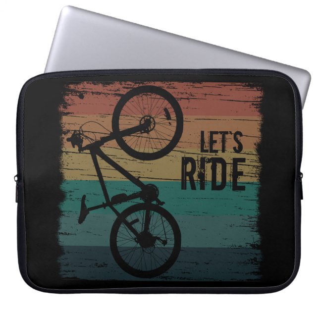 MTB Downhill - Vintage Mountainbiking Laptop Fodral (Framsidan)