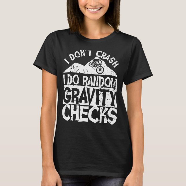 MTB I Crash I Do Random Gravity Checkarna Mounta T Shirt (Framsida)