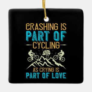 MTB - krasch är en del av cykling Julgransprydnad Keramik