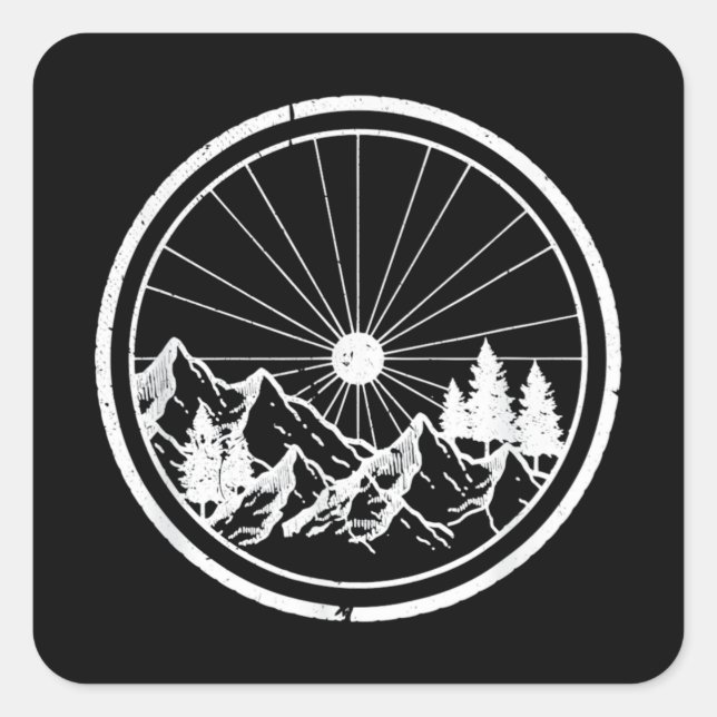 MTB Mountain Bike Trail Fyrkantigt Klistermärke (Framsida)