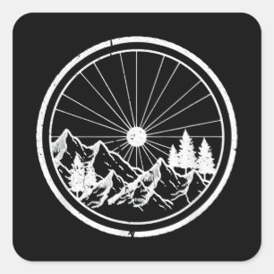 MTB Mountain Bike Trail Fyrkantigt Klistermärke