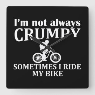 MTB Mountainbike Humor Roligt Citat om Cykling Fyrkantig Klocka