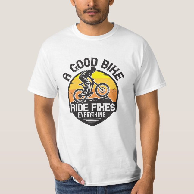 MTB - Ride Fixerar allt T Shirt (Framsida)