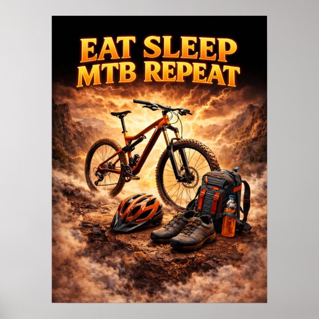 MTB Trail Fire Ride Poster (Framsidan)