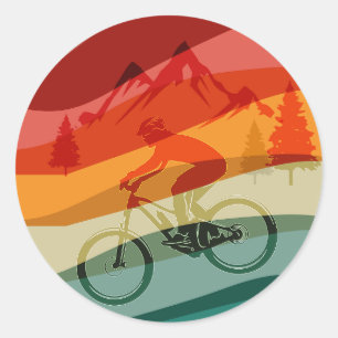 Mtb-vintage-cykelklistermärken Runt Klistermärke