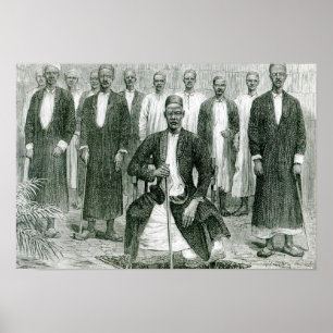 Mtesa, kejsaren av Uganda och andra chefer Poster