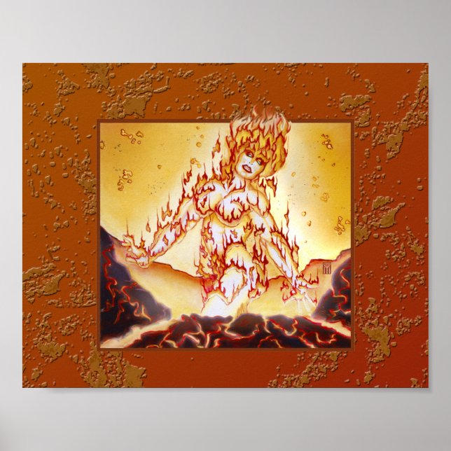 MtG Fire Elemental print Poster (Framsidan)