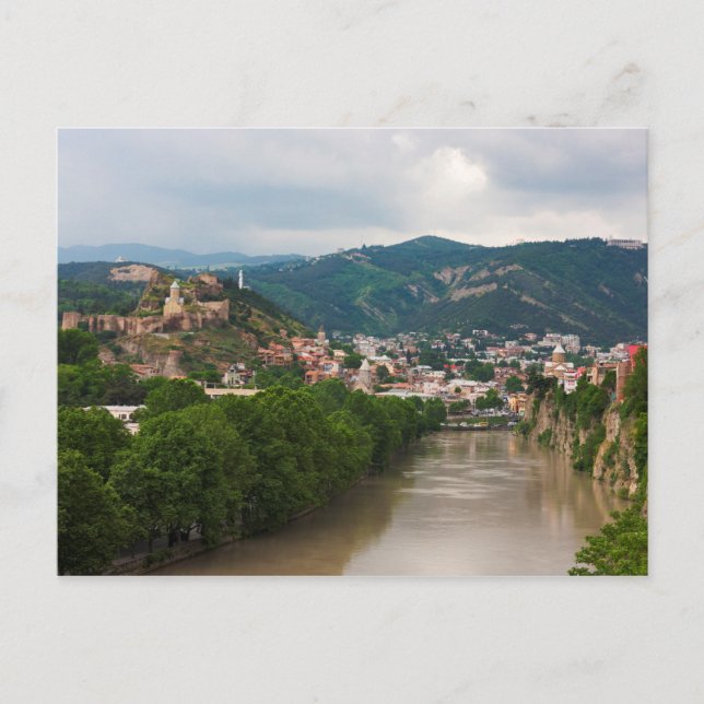 Mt'k'vari floden flyter, Tbilisi Vykort (Framsida)