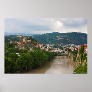 Mt'k'vari River Flowing, Tbilisi Poster