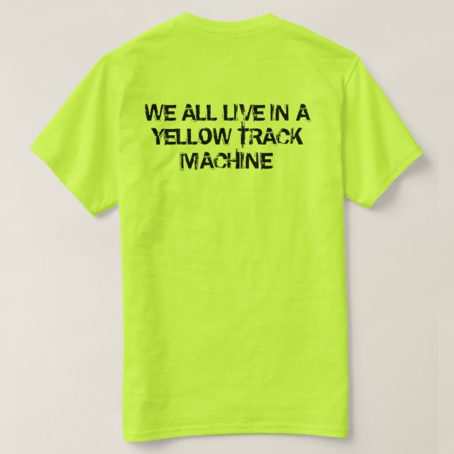 MTM-gult spårar maskinen T-shirt (Design baksida)