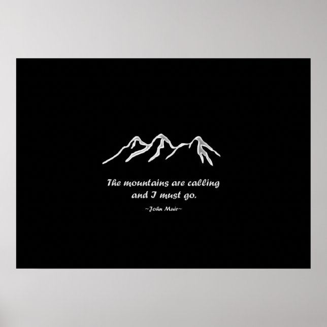 Mtns ringer/Snowy snöstorm på svart design Poster (Framsidan)