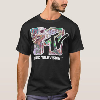 Mtv Music Television Astronaut Collage Logotyp Fil T Shirt
