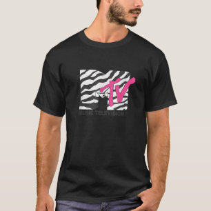 MTV Music Television Retro Eighties Neon Zebra Pri T Shirt