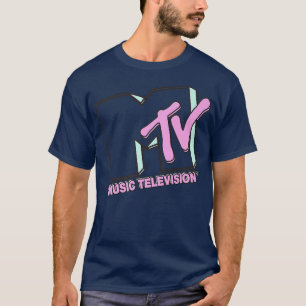MTV Music Television Retro Ord Stack Front & Back T Shirt