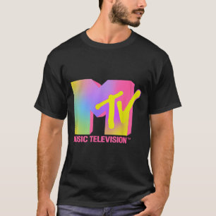 MTV Rosa Neon Retro Musik Television T Shirt