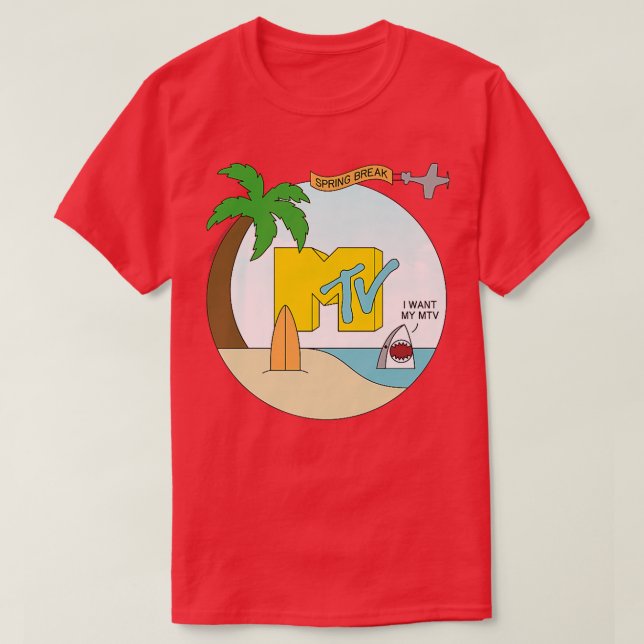 MTV Spring Break Shark Graphic T Shirt (Design framsida)