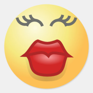 Muah kiss-klistermärken runt klistermärke