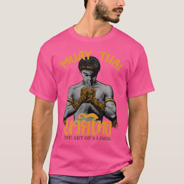 Muay Thai Art 8 Limbs Thai Boxing T Shirt (Framsida)