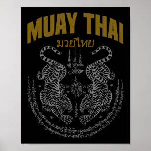 Muay Thai Art Twin Tigers Muay Thai Fighter Mma Mo Poster