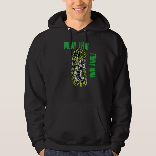 Muay Thai Astronaut, Chill, Mma, Striking, Jiu Jit Hoodie (Framsida)