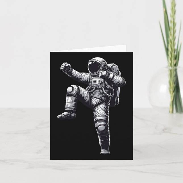Muay Thai Astronaut Kickboxing Kort (Framsida)