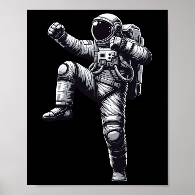 Muay Thai Astronaut Kickboxing Poster (Framsidan)