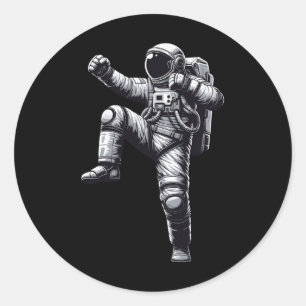 Muay Thai Astronaut Kickboxing Runt Klistermärke