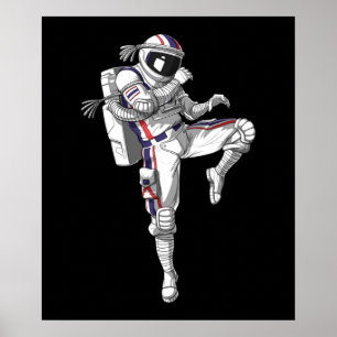 Muay Thai Astronaut Poster