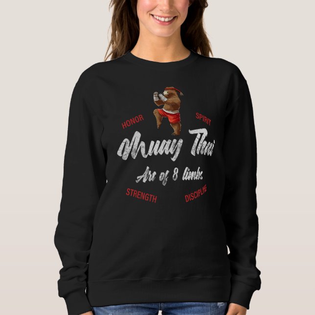 Muay Thai Bear Thai Boxing T Shirt (Framsida)