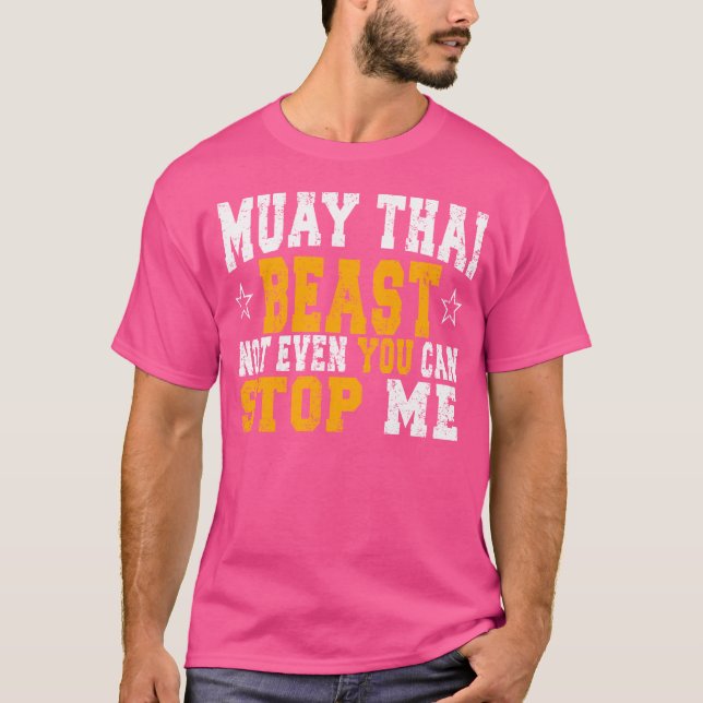 Muay Thai Beast Funny Fläkt Coach Idea T Shirt (Framsida)