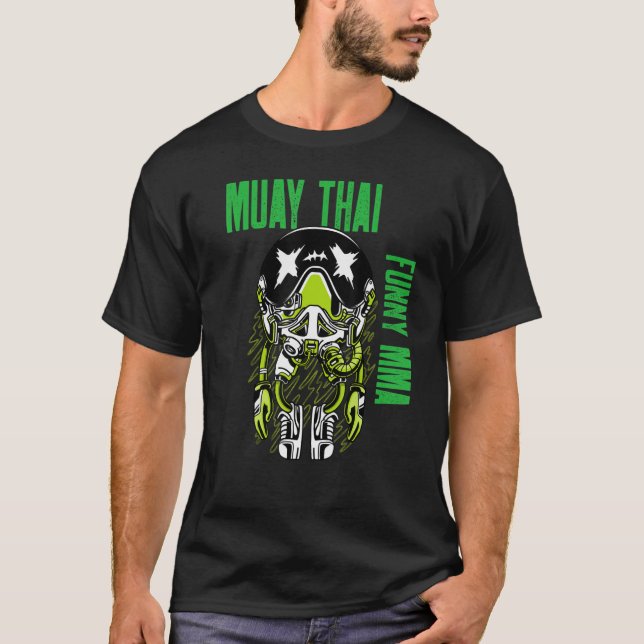 Muay Thai Big Head Alien, Mma, Striking, Jiu Jitsu T Shirt (Framsida)