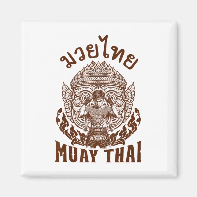 Muay Thai boxare Boxningsälskare Thai boxning Thai Magnet (Framsidan)