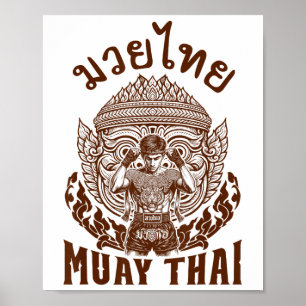 Muay Thai Boxer Boxing Älskare Thai Boxing Thailan Poster