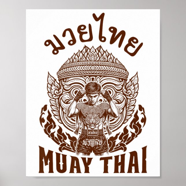 Muay Thai Boxer Boxing Älskare Thai Boxing Thailan Poster (Framsidan)